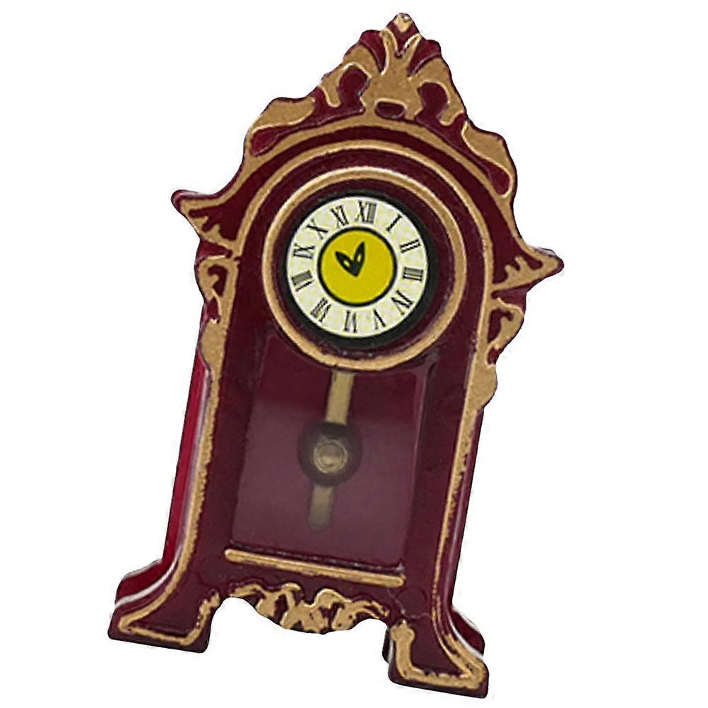Small Pendulum Clock Adornment for Mini House Using Lightweight Wood