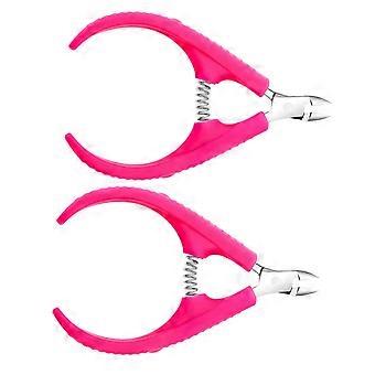 2-teiliges Set professioneller Nagelhautzangen aus Edelstahl mit ergonomischem, rutschfestem Griff für Maniküre und Nagelpflege