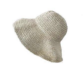 Cappelli da sole da donna Cappello da spiaggia estivo a tesa larga per le donne Cappello di paglia da viaggio pieghevole UPF50 + (beige)