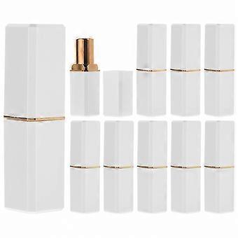 10Pcs White ABS Refillable Lip Balm Tubes for Women DIY Gloss Containers