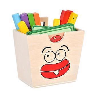 Storage Box Wooden French Fries Matching Game Fine Motor Skills Kitchen Play Set