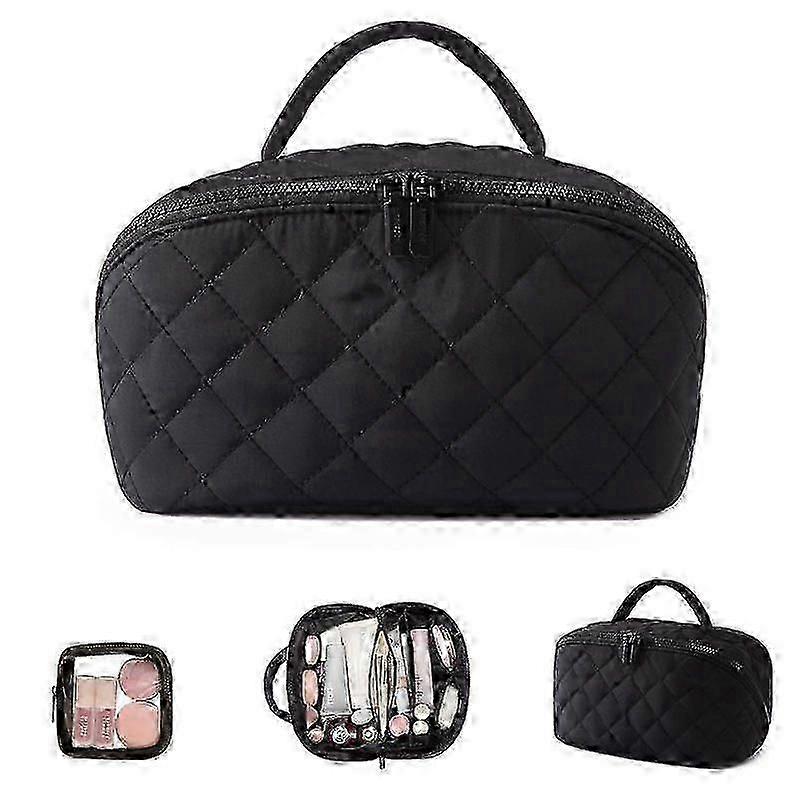 Toiletry Bag Makeup Organizer Pouch Open Flat Triple Proof Interior