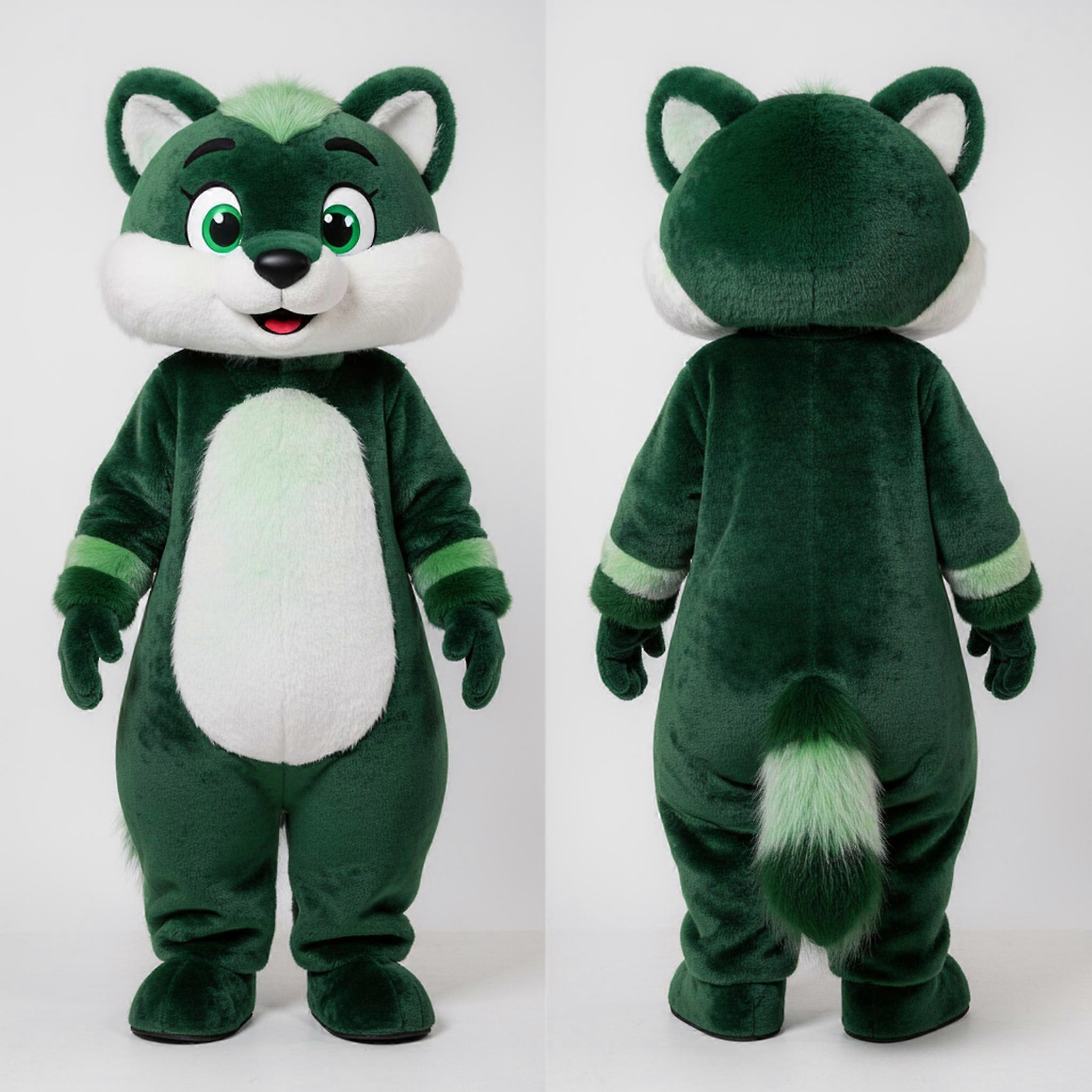MASTICOT Forest Green Cartoon Ermine Mascot