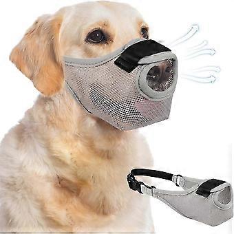 Dog Muzzle Soft Breathable Mesh Adjustable Front Opening Design for Medium Large Small Dogs Post Surgery Walking Vet Visits