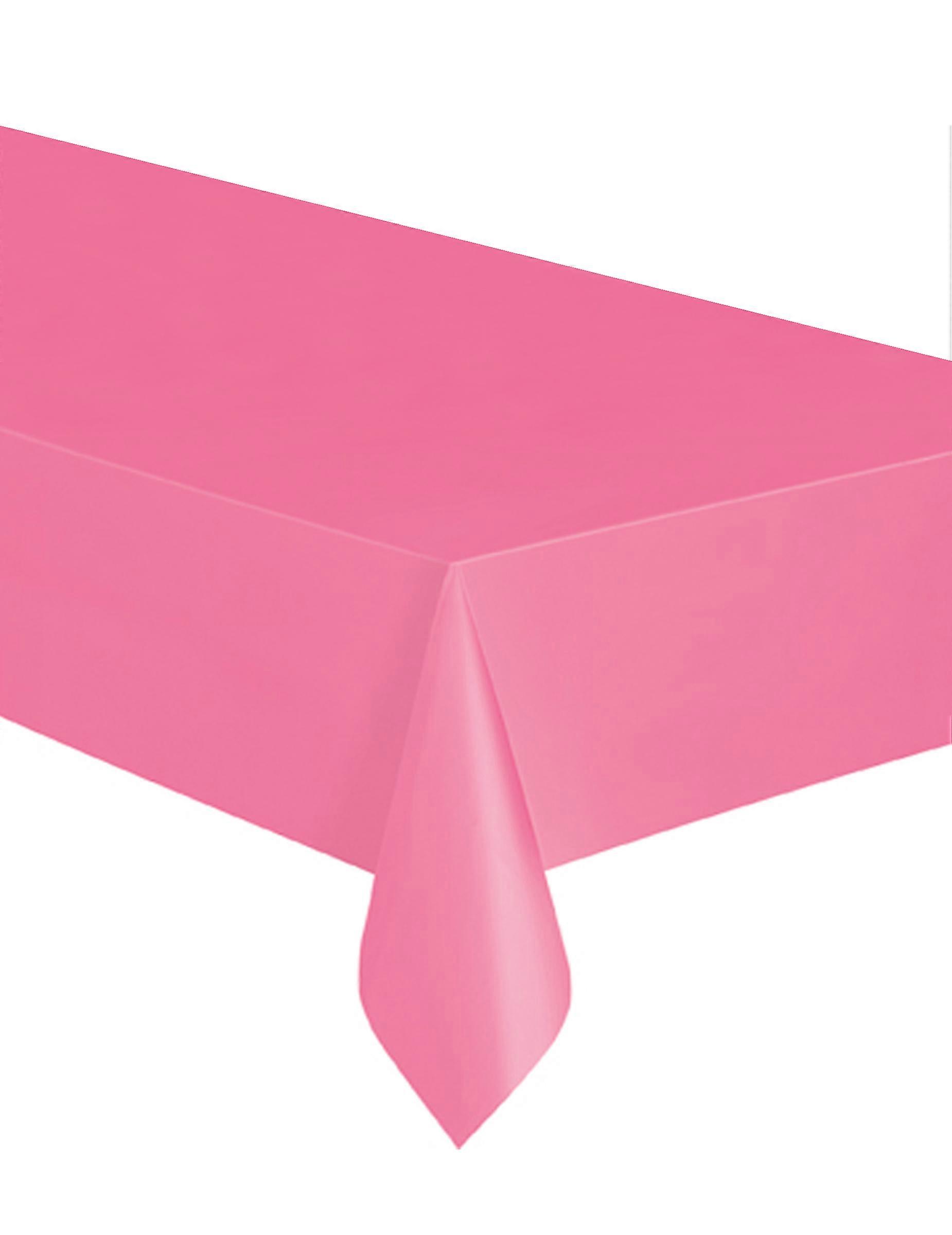 Pink rectangular plastic tablecloth