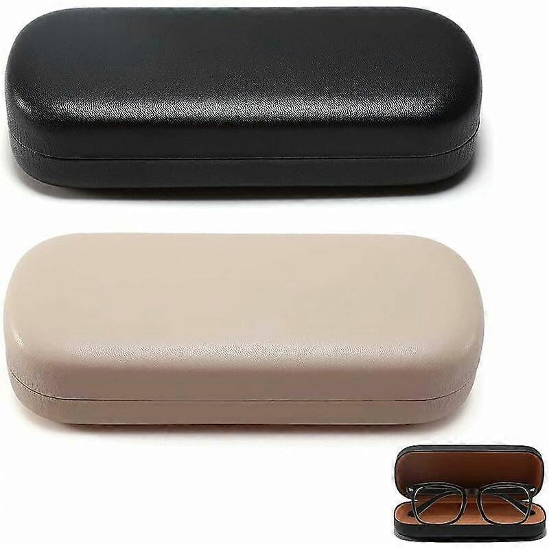 Hard Shell Protective Eyewear Case, Lightweight PU Leather with Soft Interior