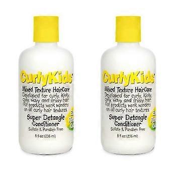Kids Curly Hair Care Set: Super Detangle Shampoo & Leave-In Creme, Sulfate & Paraben Free, 8oz + 6oz
