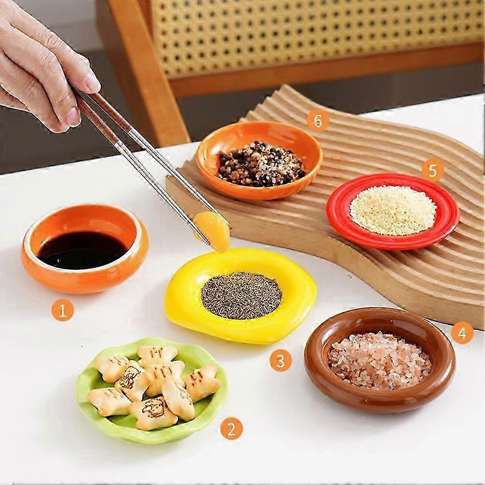 6pc Ceramic Burger Shape Plates