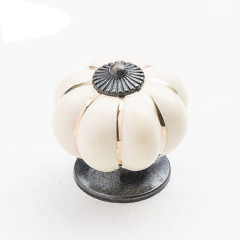 Cabinet Knob Round Door Knobs Pumpkin Shape Pull Handle for Cabinet Wardrobe Drawer Cupboard(4pcs, beige)