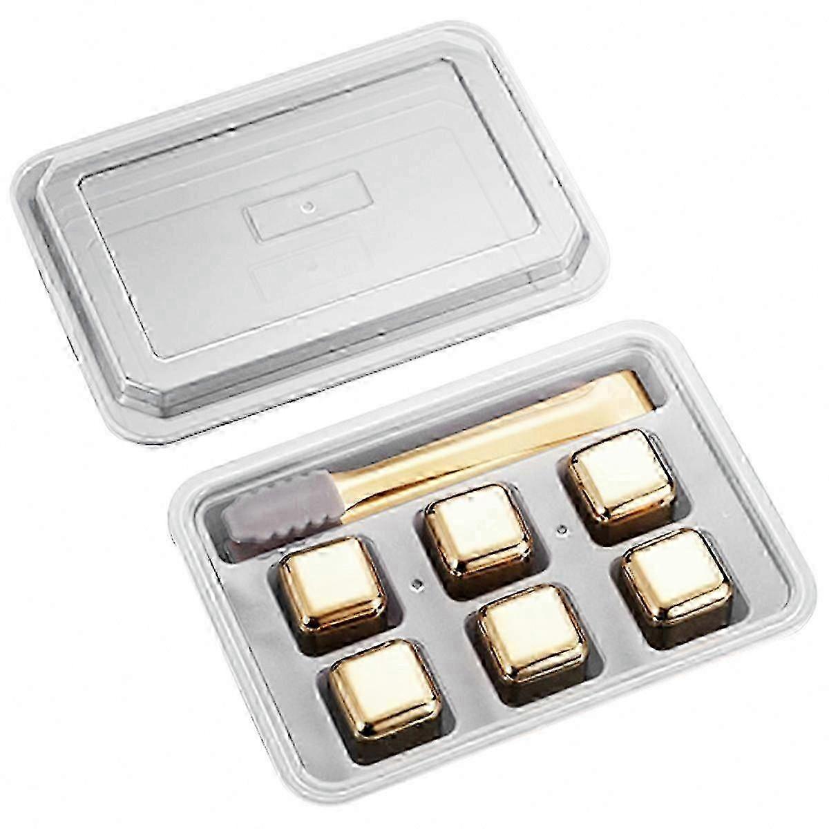 304 SS Gold Whiskey Ice Cubes Set
