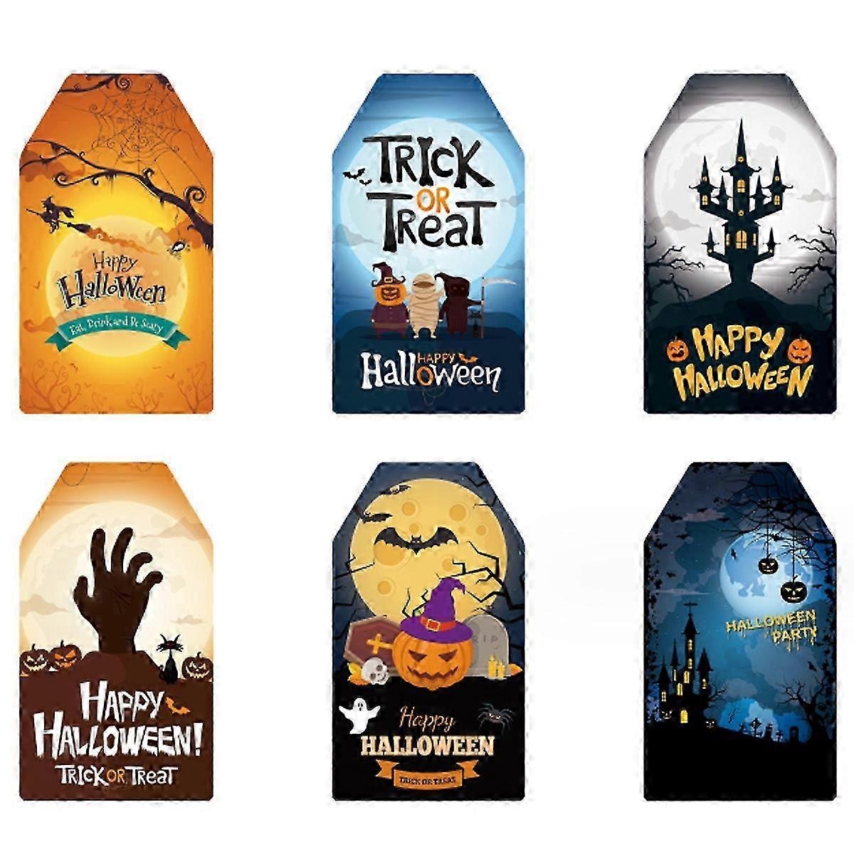 60pcs Halloween Ghost Tags with Twine