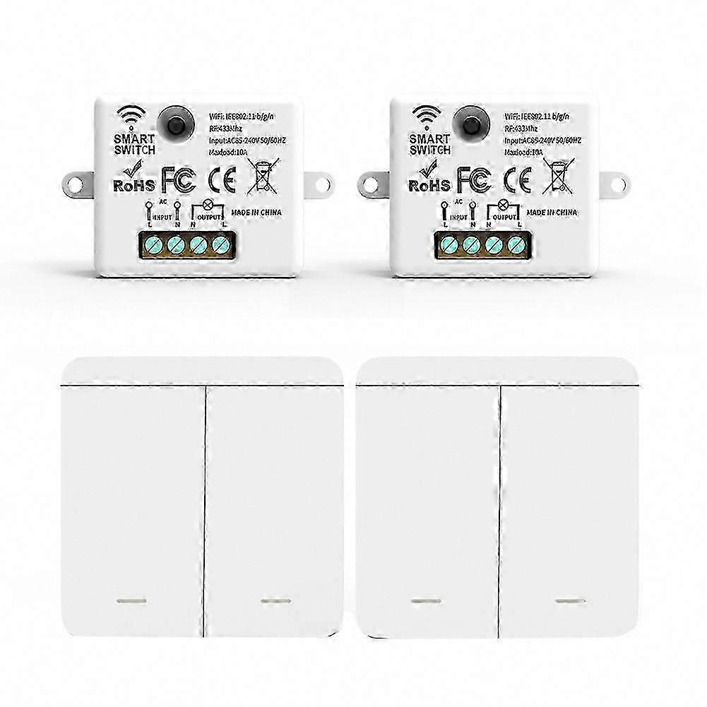 2Gang RF Wireless Switch Kit 433MHz
