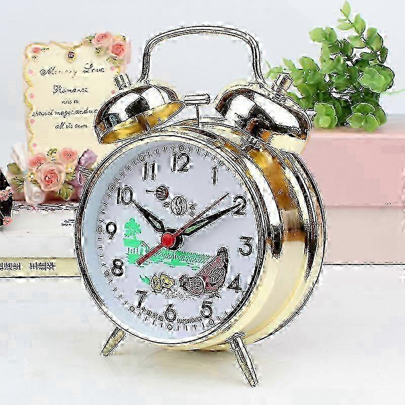 Vintage Mechanical Animated Pecking Chicken Hen Alarm Clock
