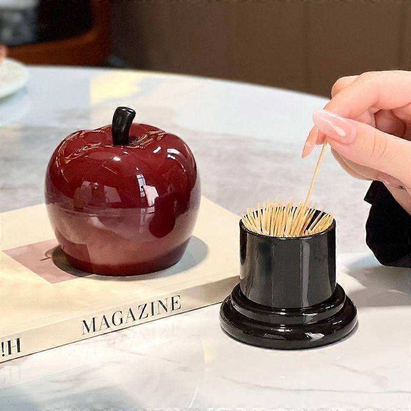 Pear Fruit Shaped Toothpick Holder Dustproof Lid Multi-Function Storage Case for Floss Housewarming Small Gift