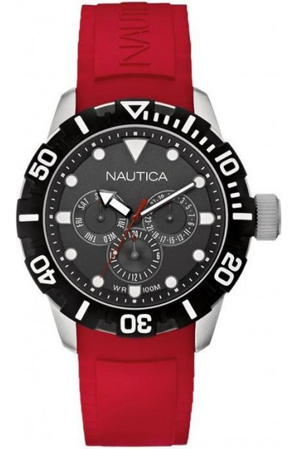 Nautica varis Japanese Quartz Analog Man Watch with A13645G Rubber Bracelet