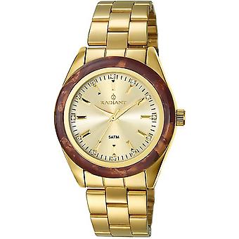 Stralende nieuwe honing Quartz analoge vrouw horloge met RA196203 vergulde roestvrijstalen armband