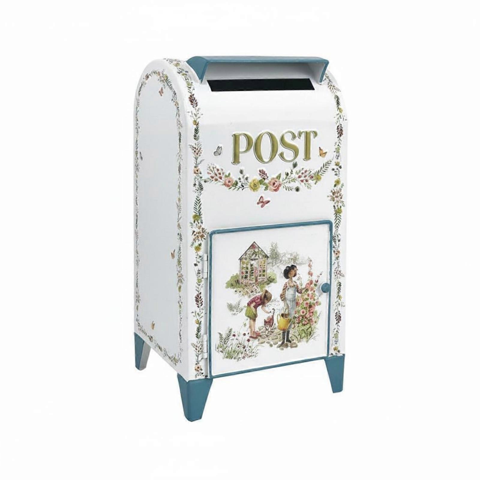 Standing Post Box Waterproof Iron Post Box Decorative Outdoor Iron Postbox