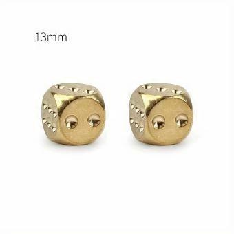 2 sztuki / partia Miedziane kości Mosiężne kości Sito Creative Mahjong Dice Bar Tool Outdoor Small Toy 13mm / 15mm