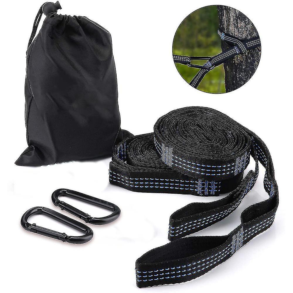 1 Pair Of Hammock Attachment Set Hanging Straps Tree Straps With 14 Loops 280cm * 2.5cm Max 500kg For Camping Hiking Picnic Outdoor Travel