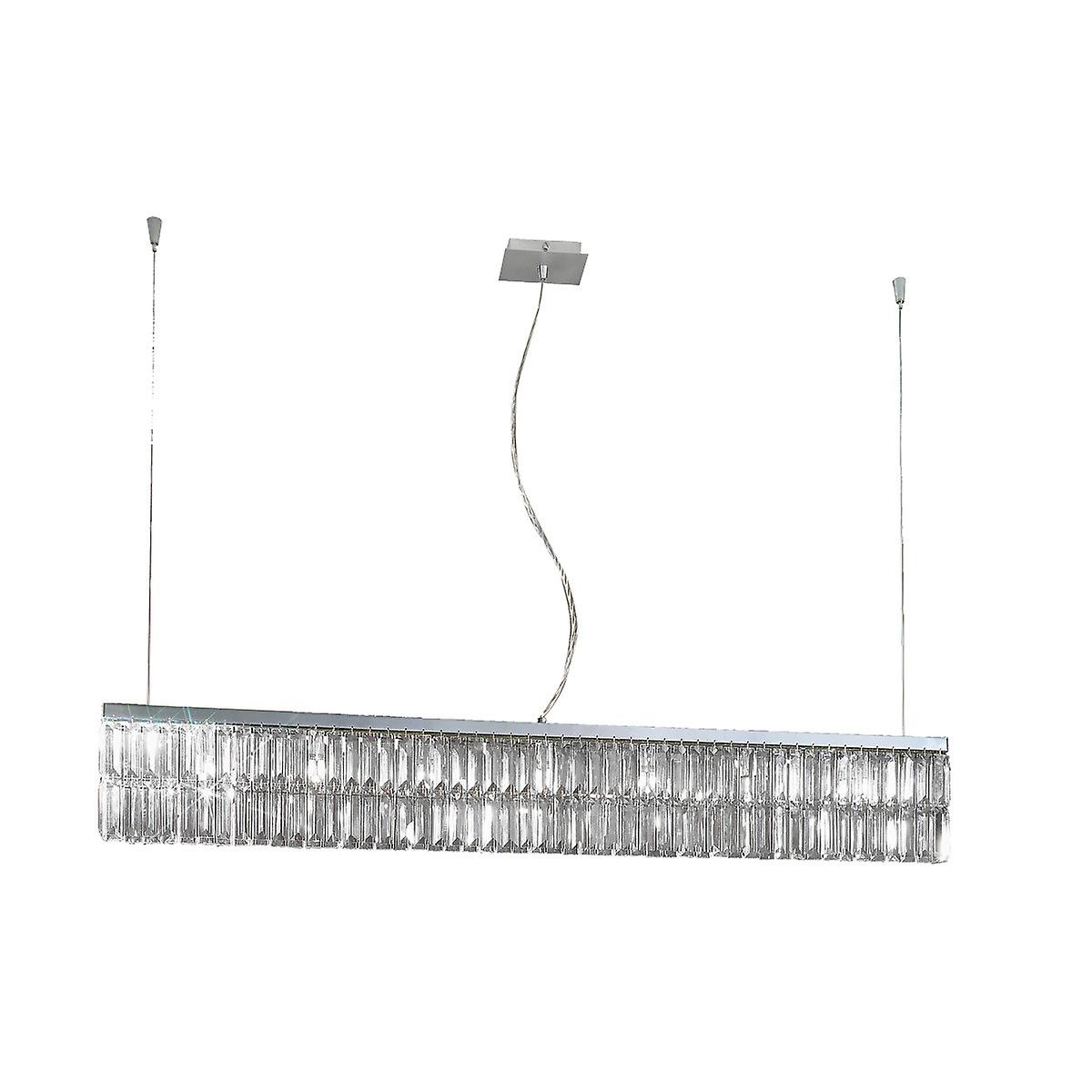 Prisma Crystal Pendant Ceiling Light 10 Light Chrome