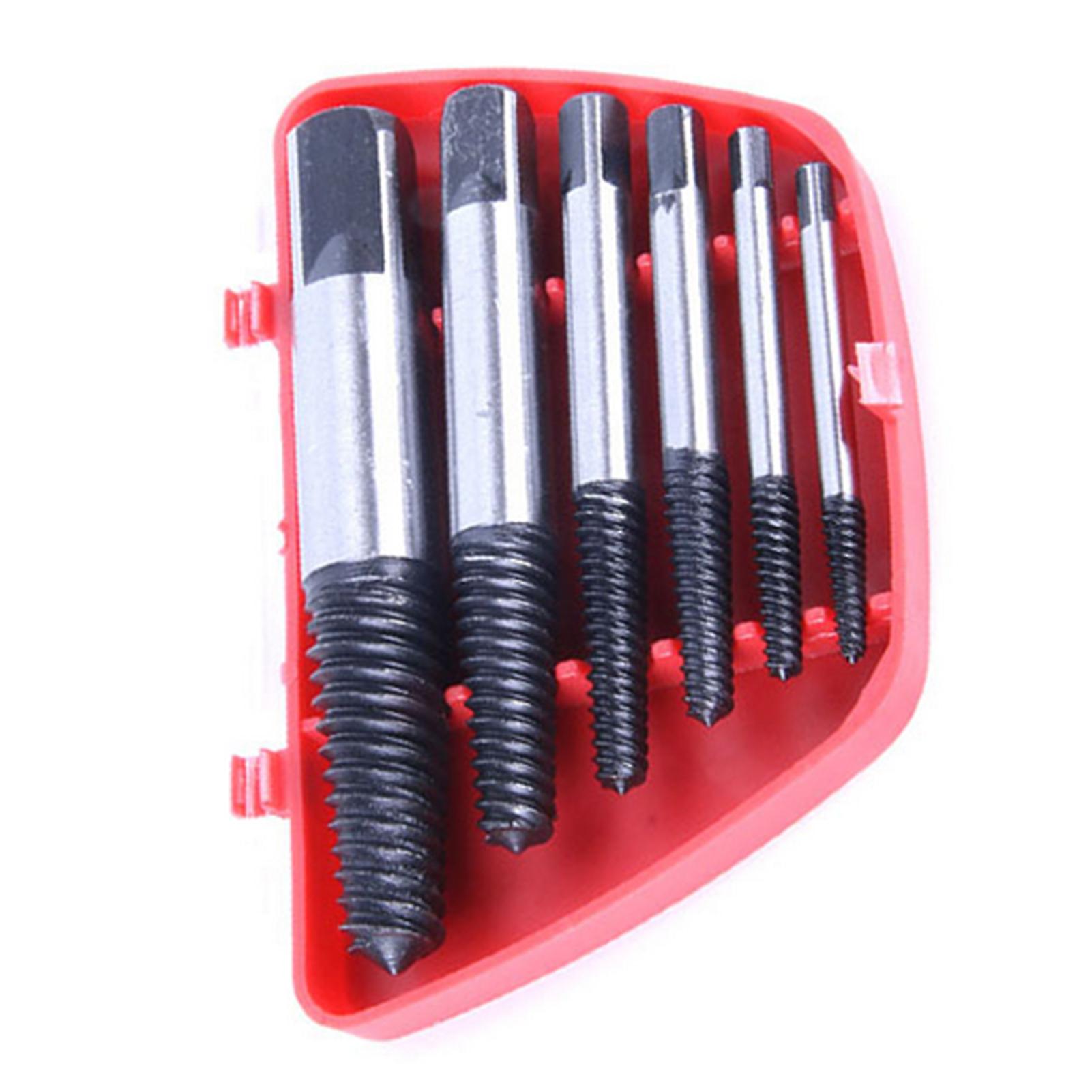 6pcs Screw Extractor Serrated Thread Square Head Screw Bolt Remover Tools