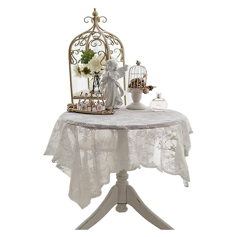 Washable Linen Coffee Tablecloth with Pockets, Rectangular Coffee Table Cover for Approx 145x145cm Tables