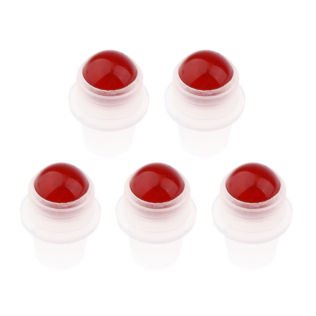 5Pcs Replacement Ball Roller Tops for Essential Oils Bottles  Red