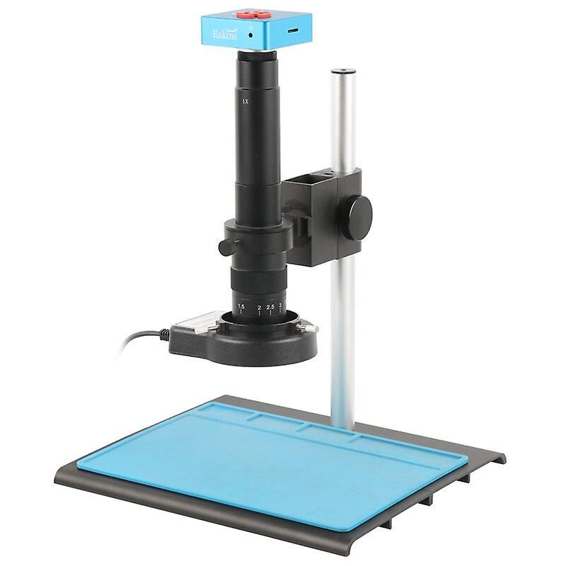 4K 55mp HDMI USB Microscopio de video digital Cámara Aumento ajustable Montura C 130x 180x Lente Soporte de zoom 56 Led Anillo de luz