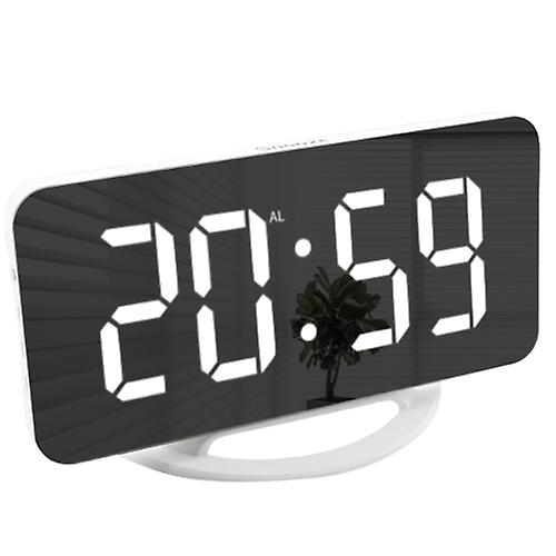 INF Digital Alarm Clock with Mirror Surface 3 Brightness RGB Colors