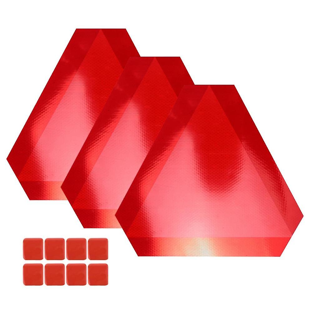 3pcs Car Slow Moving Vehicle Safety With Reflective Triangle Vehicle Reflective Board For 14 X 12 I