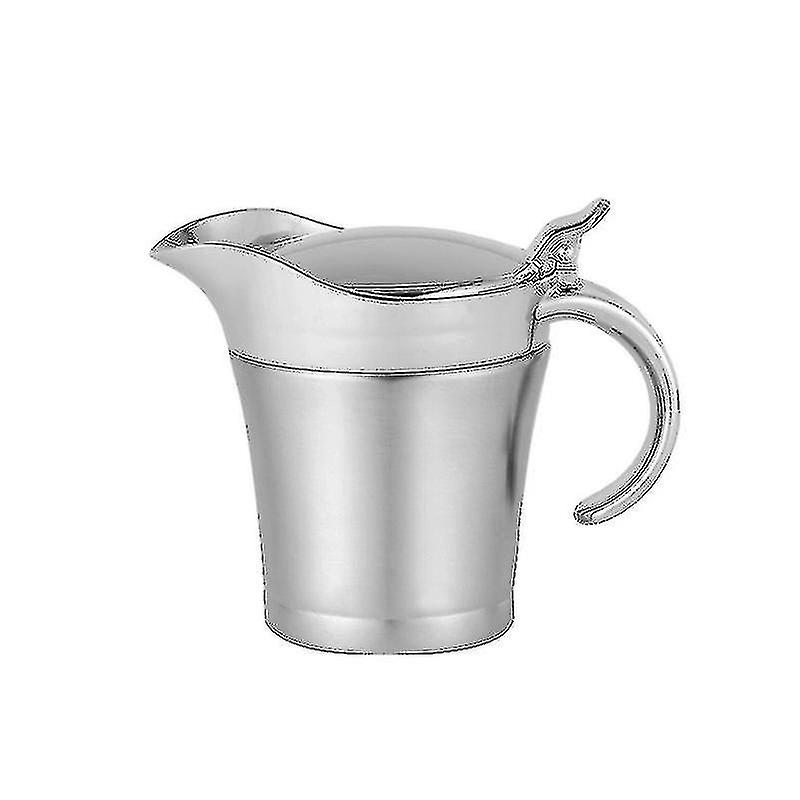 304 Stainless Steel Double Insulated Sauce Jug With Hinged Lid Steak-sauce-pot