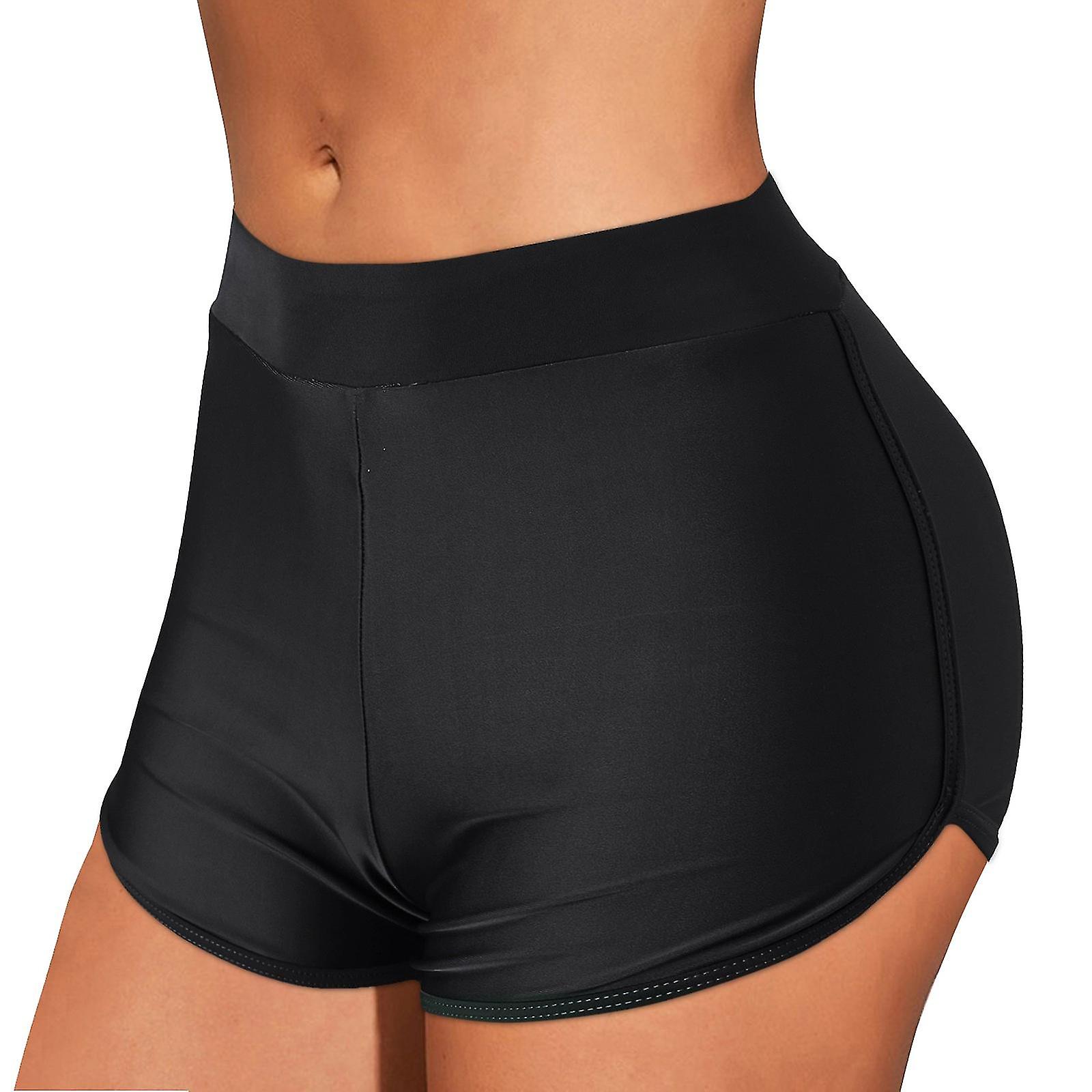 Femmes Short de bain Taille Haute Côtés Cordon de serrage Sports Shorts Garçon Maillot de bain Tankini Bas Maillots de bain Boxer à séchage rapide