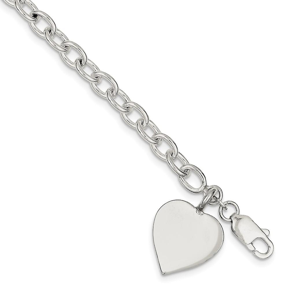 925 Sterling Silver Solid Polished Fancy Link Bracelet Lobster Claw 18mm Wide-Link-Bracelet for Women - Length: 7.25 to