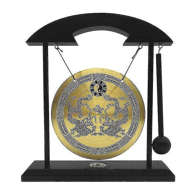 Mini Desktop Gong Table Wind Chime Percussion Instrument Cymbals Gongs With Mallet For Home Decor Ho