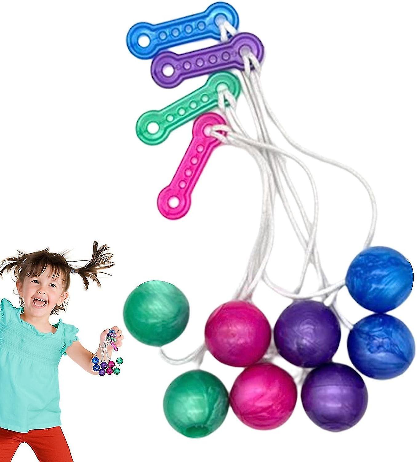 4pcs Clackers Balls On A String, Novelty Clackers Balls On A String Swinging Ball Toys Sensory Toy Gifts For Kids