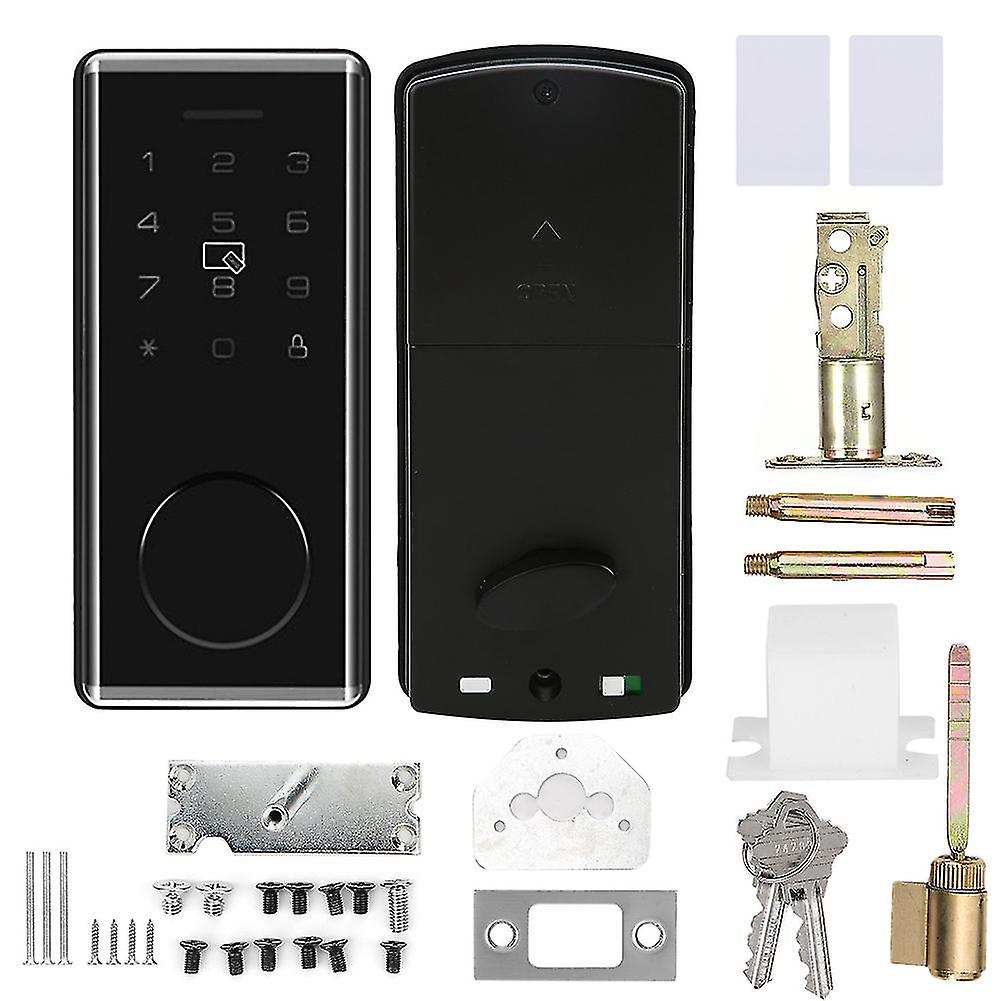 Bluetooth App Password Card Smart Door Lock Indoor Security System With 2 Mechanical Keys For Ttlock