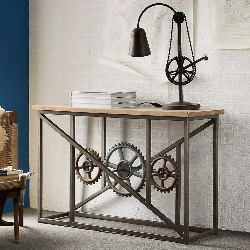 Gavina Industrial Console Table With Wheels