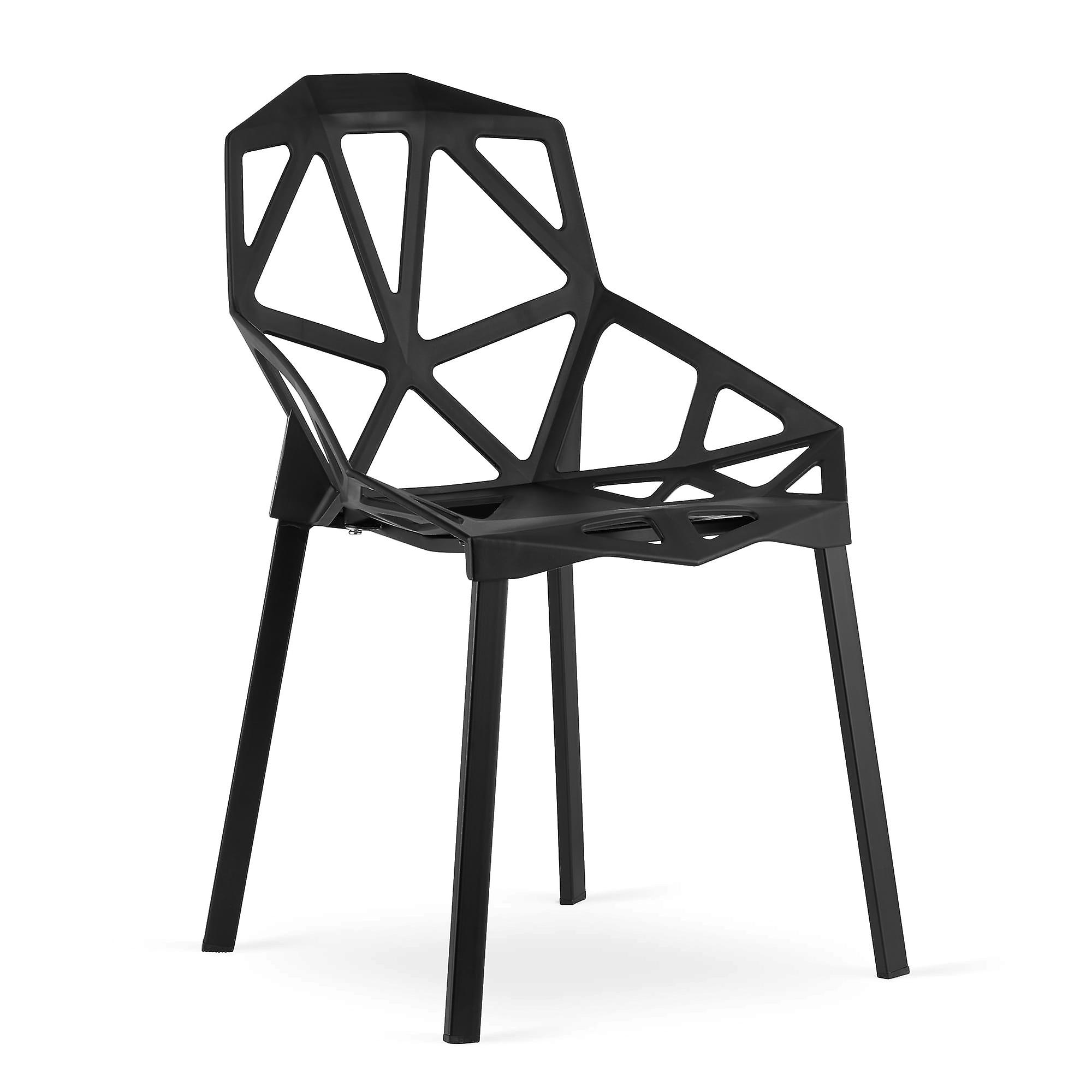 Sillas de comedor ESSEN - juego de 3 - negro