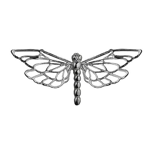 Silver 26x55mm Dragonfly Brooch