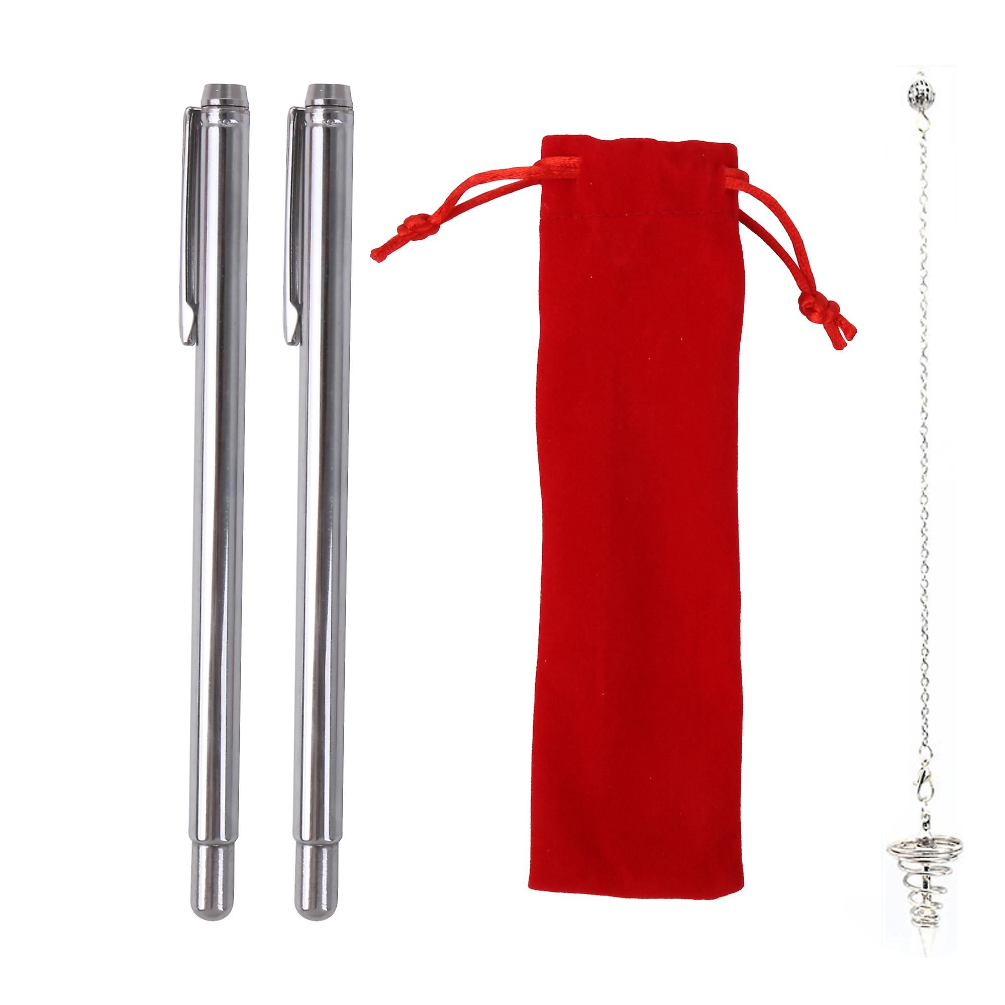 2Pcs Flexible Dowsing Rods with Pendulum Kit for Instruments Observe