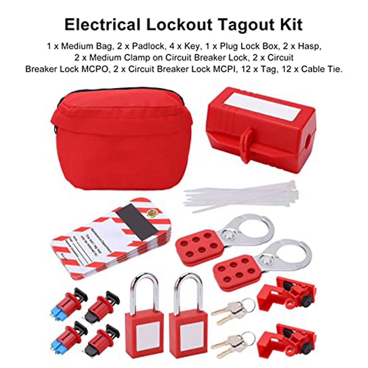 Electrical Circuit Breaker Lockout Tagout Kit,Safty Padlock Set Plug ...