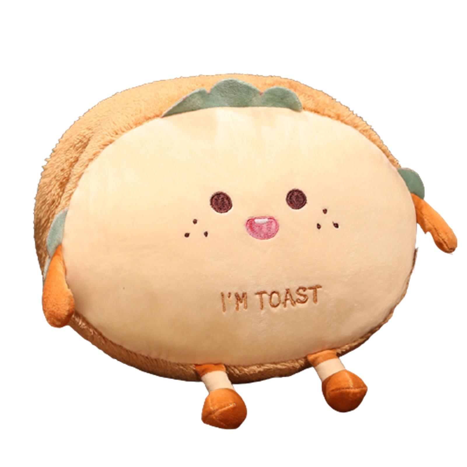 Bread Shape Plush Toy Soft Stuffed Hand Warmer Cartoon Pillow Birthday Gift