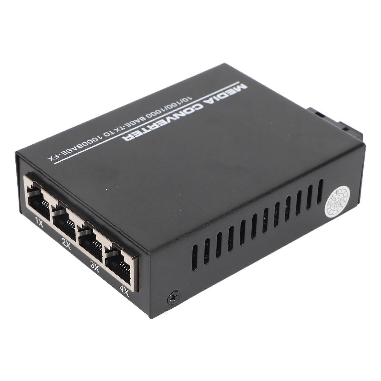 Ethernet-Medienkonverter Tx1310nm/Rx1550nm 10/100/1000M Einzelfaser Singlemode DC5V1A Glasfaser zu Ethernet-Konverter 100?240V EU-Stecker