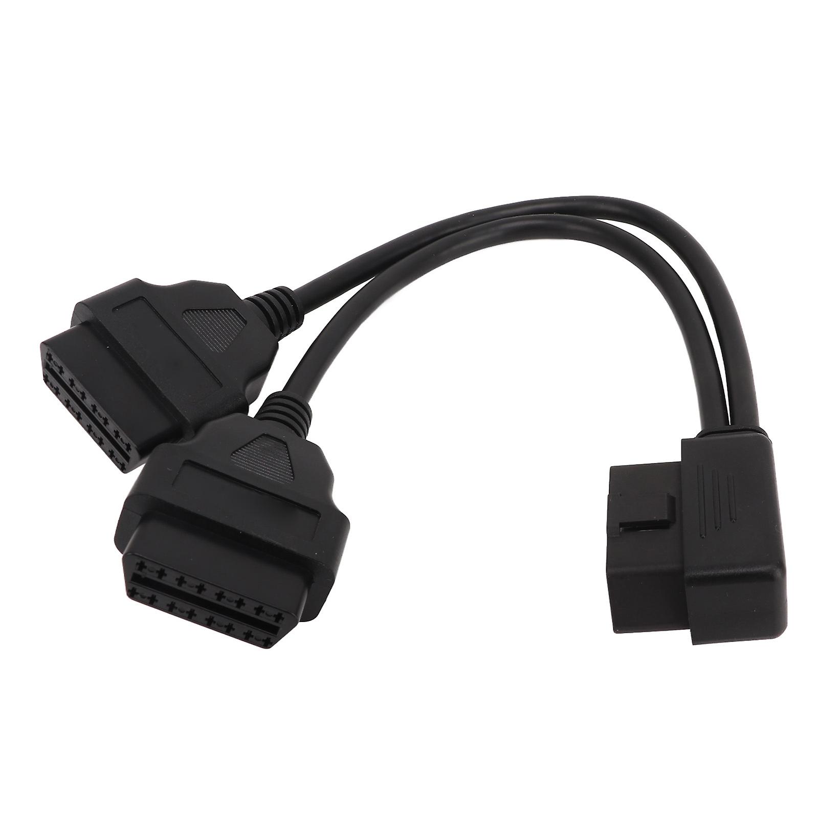 OBD2 Splitter 1 in 2 Y Splitter Extension Cable 16Pin Car Diagnostic Extender Cord Adapter Fit For 12V 24V Obdii Port 