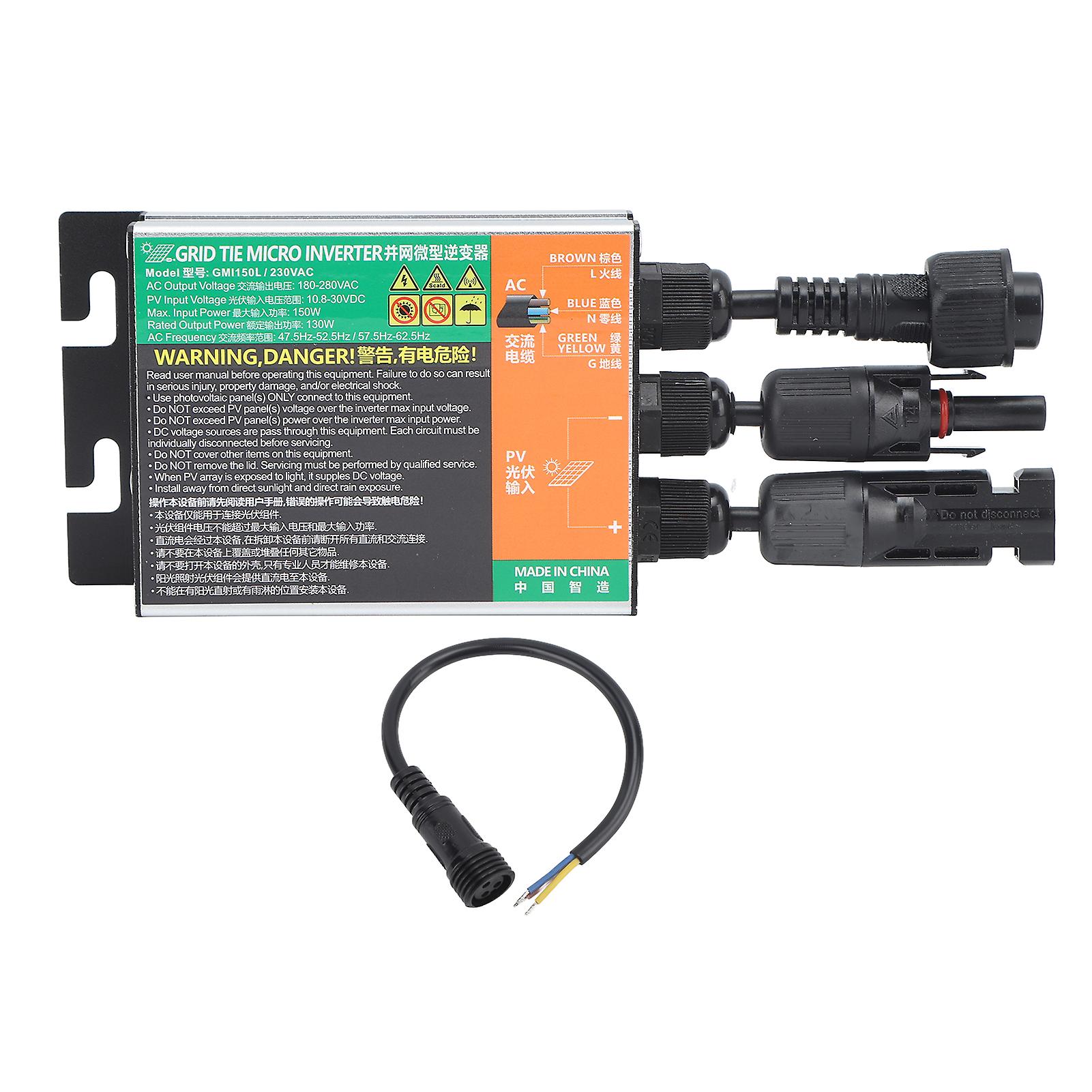 GMI Sine Wave Inverter 180W Grid Tie Micro Inverter Stackable Circuit Protection Solar Inverter AC220V for Camping RV