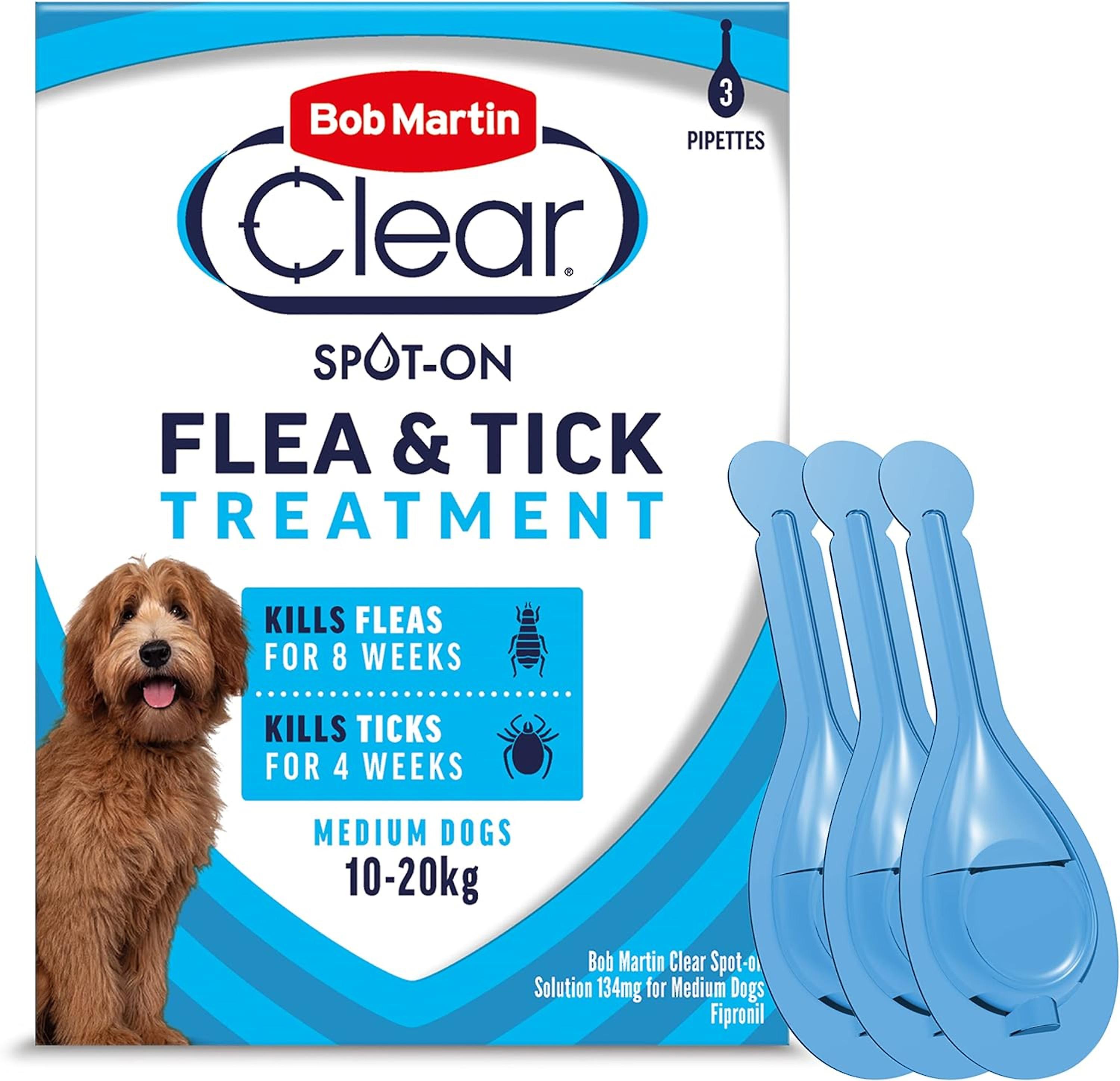 Bob Martin Clear Flea Clear Spot On for Medium Dogs (3 Pipettes)