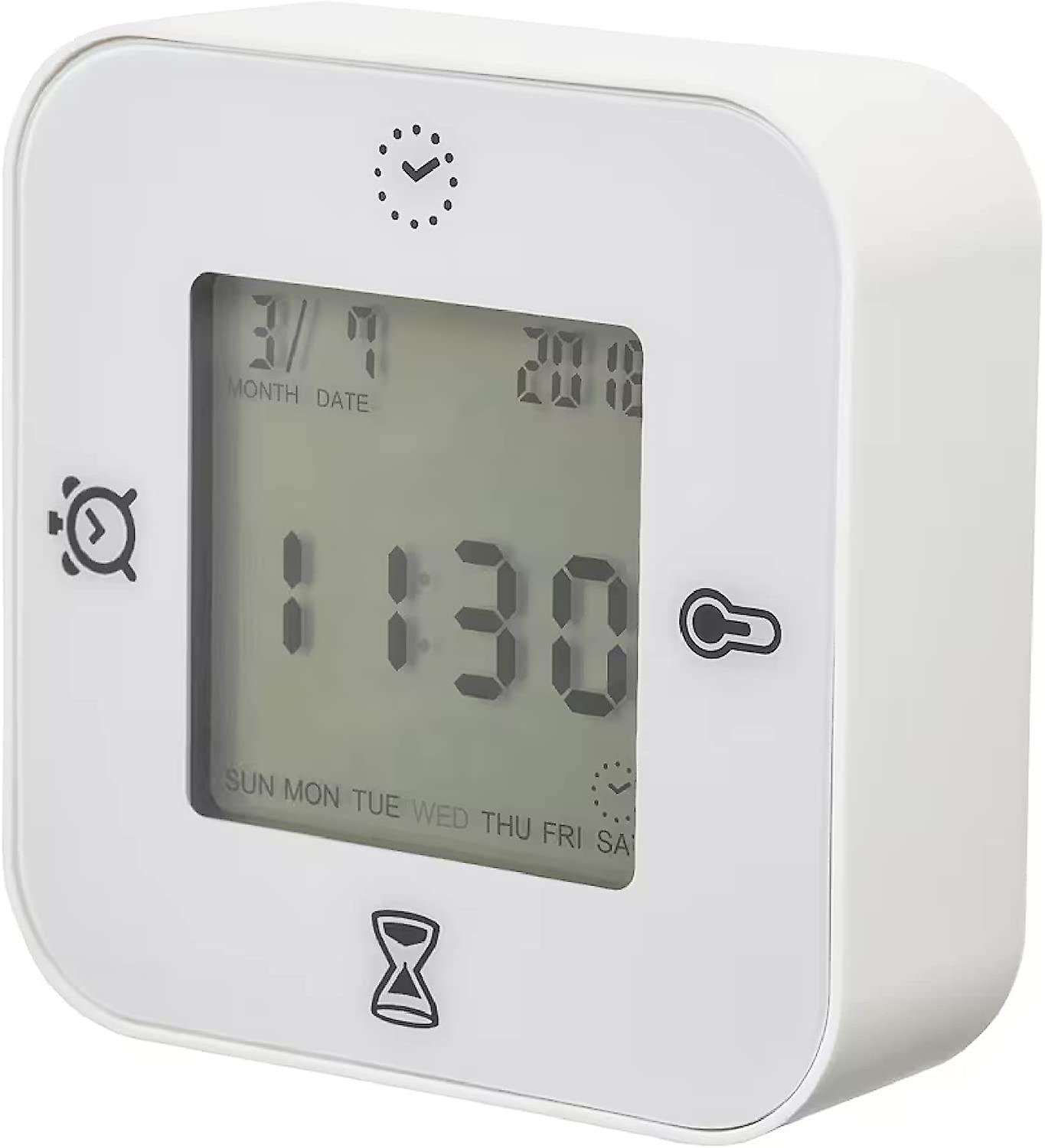Clock/Thermometer/Alarm/Timer, 4 Functions Desk Clock (white)