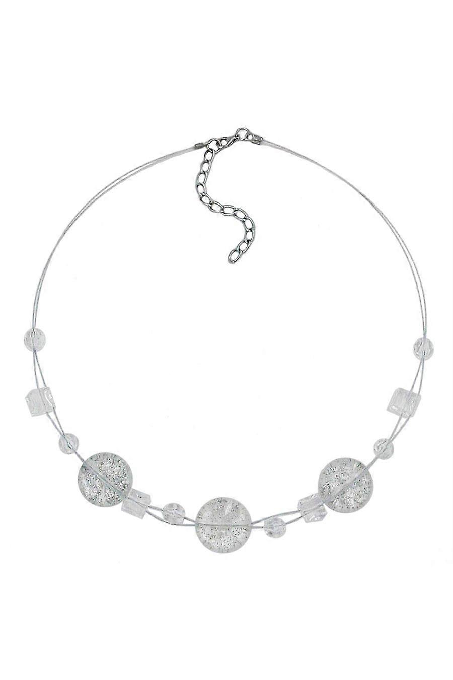 Necklace 3x Disk White Glitter - Gl02840