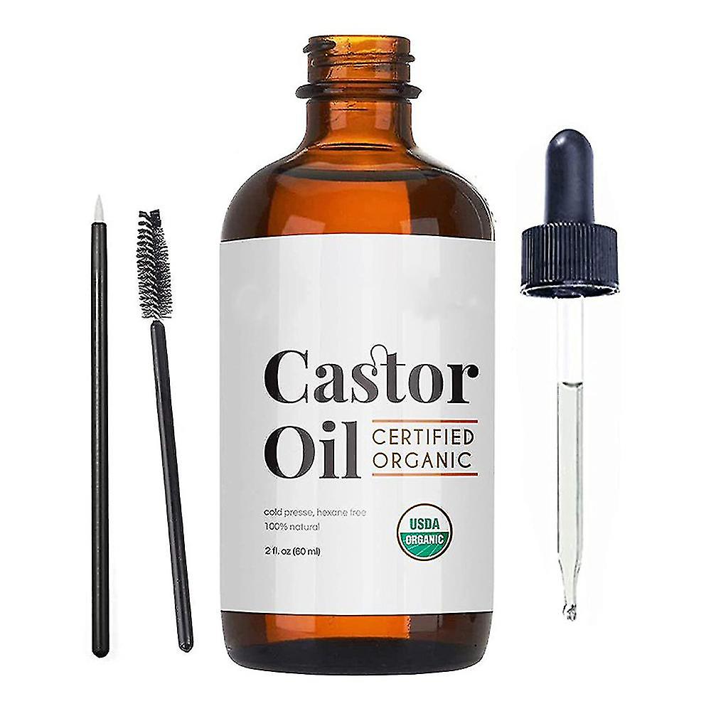 زيت الخروع ، معصور على البارد ، خالي من الهكسان ، يحفز نمو الرموش والحواجب والشعر. مرطب البشرة والعناية بالشعر