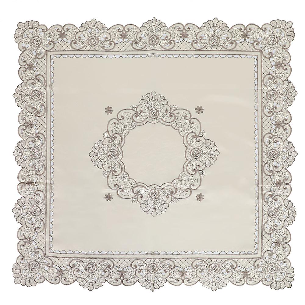 Square Embroidered Dustproof Table Cover Dining Cloth Protector Decoration (85 * 85)